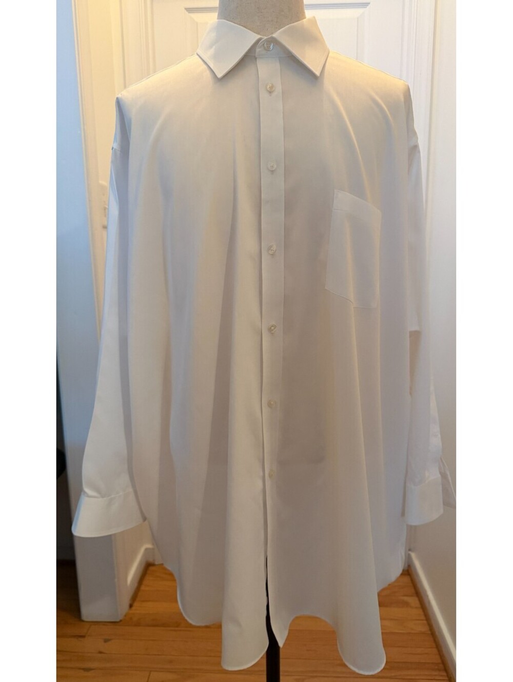 Michael Kors Dress Shirt Mens 20 34/35 White Big Fit Long Sleeve Non Iron Solid